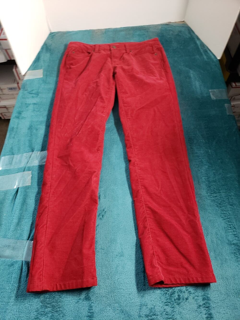 Loft Jeans Size 2 Womens Red Pants Ladies Corduroy Mid Rise Modern Straight